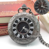 Silver white double-sided polishing cloth, retro pocket watch, antique necklace suitable for men and women, Birthday gift