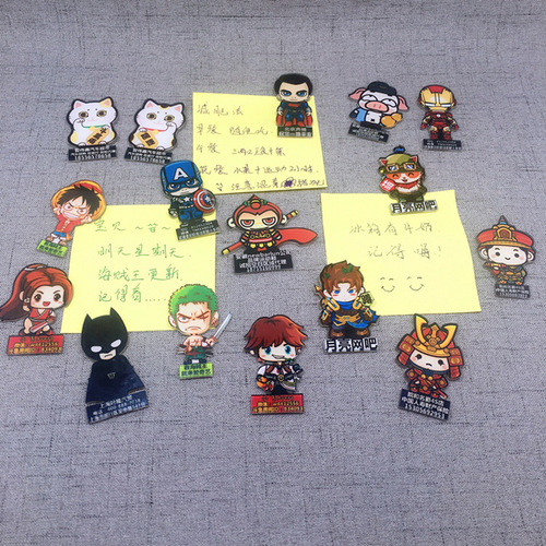 Factory-made LOGO customized promotional creative company gift acrylic refrigerator magnet foreign trade cartoon magnetic patch 
