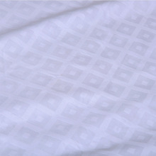 酒店宾馆床上用品布料漂白全棉喷气贡缎提花面料 60支300T回字格