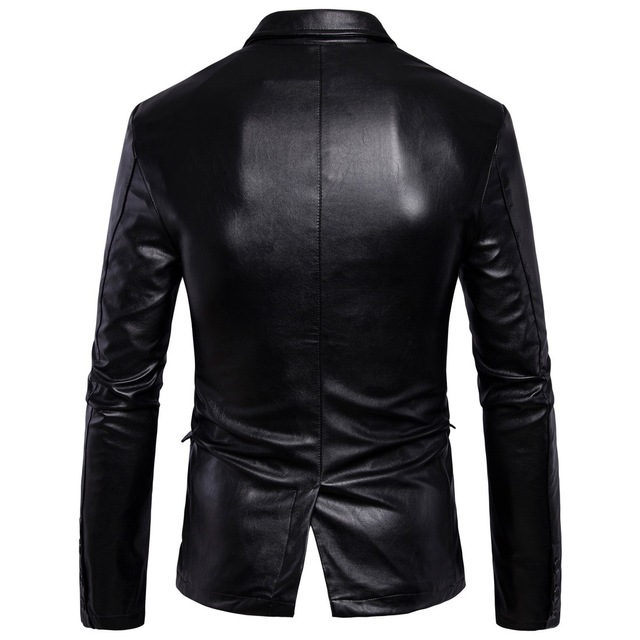 Autumn and winter new men’s leather suit