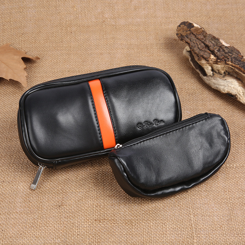 High-Quality High-End Manufacturers Directly Supply Smoking Accessories, Pipe Bags, Yellow Striped Pipe Bags, Leather Tobacco Bags, Accessories Bags