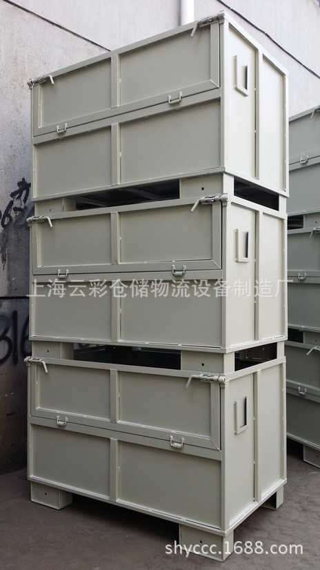 汽车零部件周转料架钢制周转箱金属波纹板箱金属箱铁板箱