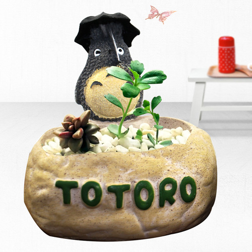 totoro Totoro green plant micro landscape succulent resin flowerpot DIY doll Doudoulong succulent flowerpot wholesale