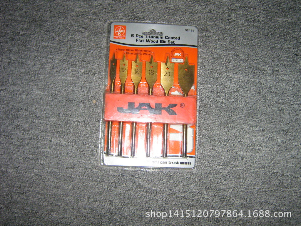 6件套镀钛木工扁钻/6PC木工扁钻/6支套木工钻头/机用开孔木工钻头