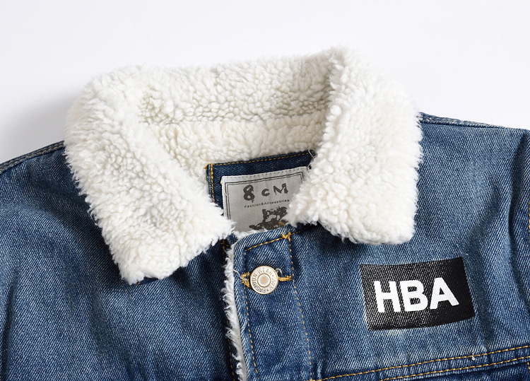 Men's Clothing Winter large size version of the denim jacket men's thickened jacket lambskin fleece plush motorcycle top_voghion.com