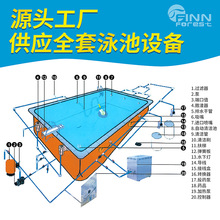 供应游泳池全套设备 泳池水处理清洁过滤 恒温加热 消毒 泳池设备
