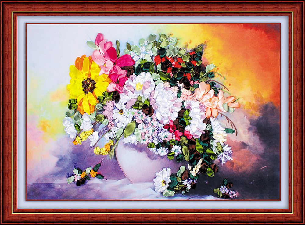 Oujin nianhua cinta bordado fábrica impresión en color directo colgando pintura primavera flores cálidas floreciendo sala de estar entrada pintura decorativa