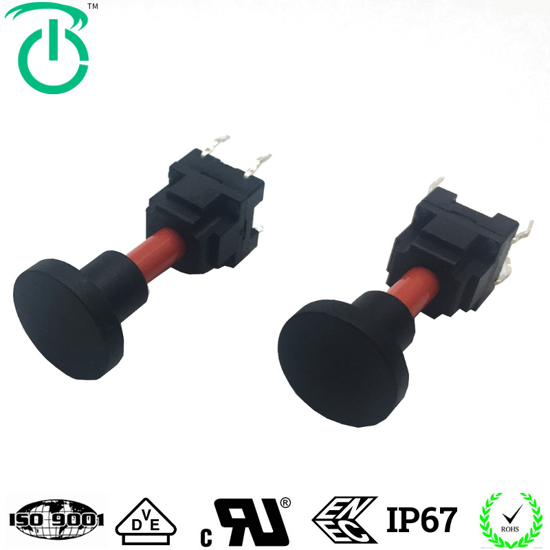 生产厂家洗衣机专用防水防尘黑色柄插件轻触微动开关