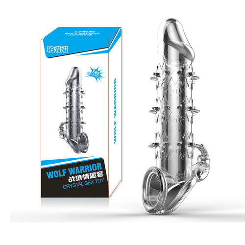 Men's wolf teeth condom penis sleeve crystal sleeve war wolf sex sleeve adult couple sex toys penis sleeve