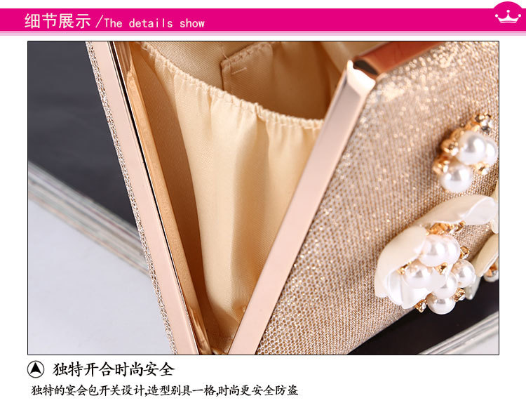 Flower Dinner Bag Hand-inlaid Flower Evening Bag Small Square Bag Clutch display picture 6