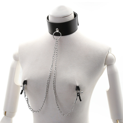 SM adult sex products, alternative toys, nipple clamps, leather neck braces with chains, foreign trade sex toys wholesale