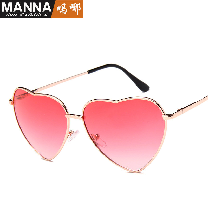 Classic retro love Sunglasses men's and women's marine film series peach heart glasses Korean Trend Sunglasses 014