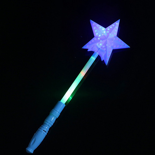 Glowing five-pointed star stick flash magic wand colorful hollow stick projection concert stick performance toys wholesale