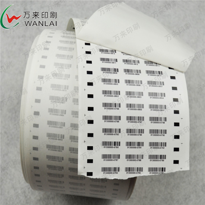 透明机器自动贴标彩色卷筒标签定制  单黑打号码卷筒标签印刷