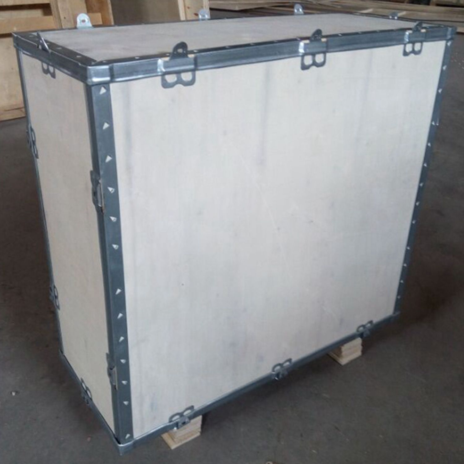 三角孔钢带胶合板箱 钢边箱 厂家木箱 可印刷埋头和常规标识