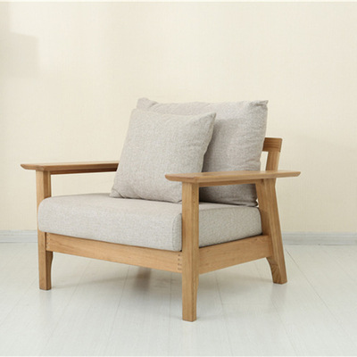Manufactor Direct selling Northern Europe All solid wood sofa White oak Fabric art Sofa Set Washable White oak Living Room Furniture
