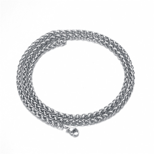 Supplier offers 60cm stainless steel square link chain, snake chain, men's titanium steel silver-plated necklace accessory