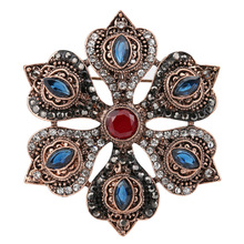 印度复古宫廷风 格巴洛克胸针 胸花 项链吊坠一款两用欧美饰品