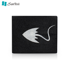 Sarlisi泰國珍珠魚皮錢包魔鬼魚圖案男士女士短款錢夾一件代發