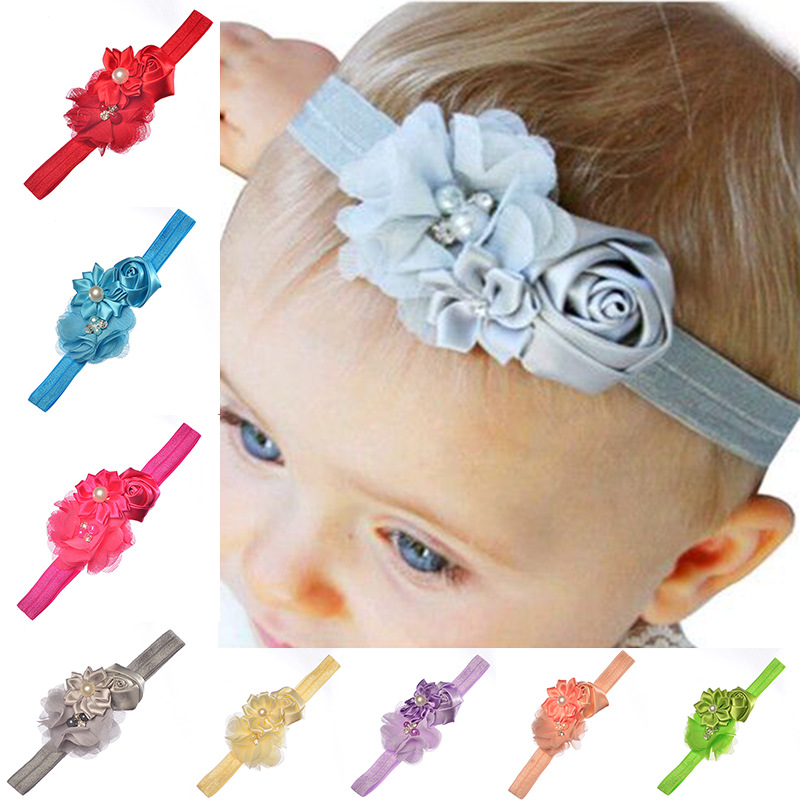 Shiffon headband pearl