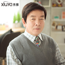 男士假发短发爸爸新款发套男假发整顶中老年高温丝头发 中年发套