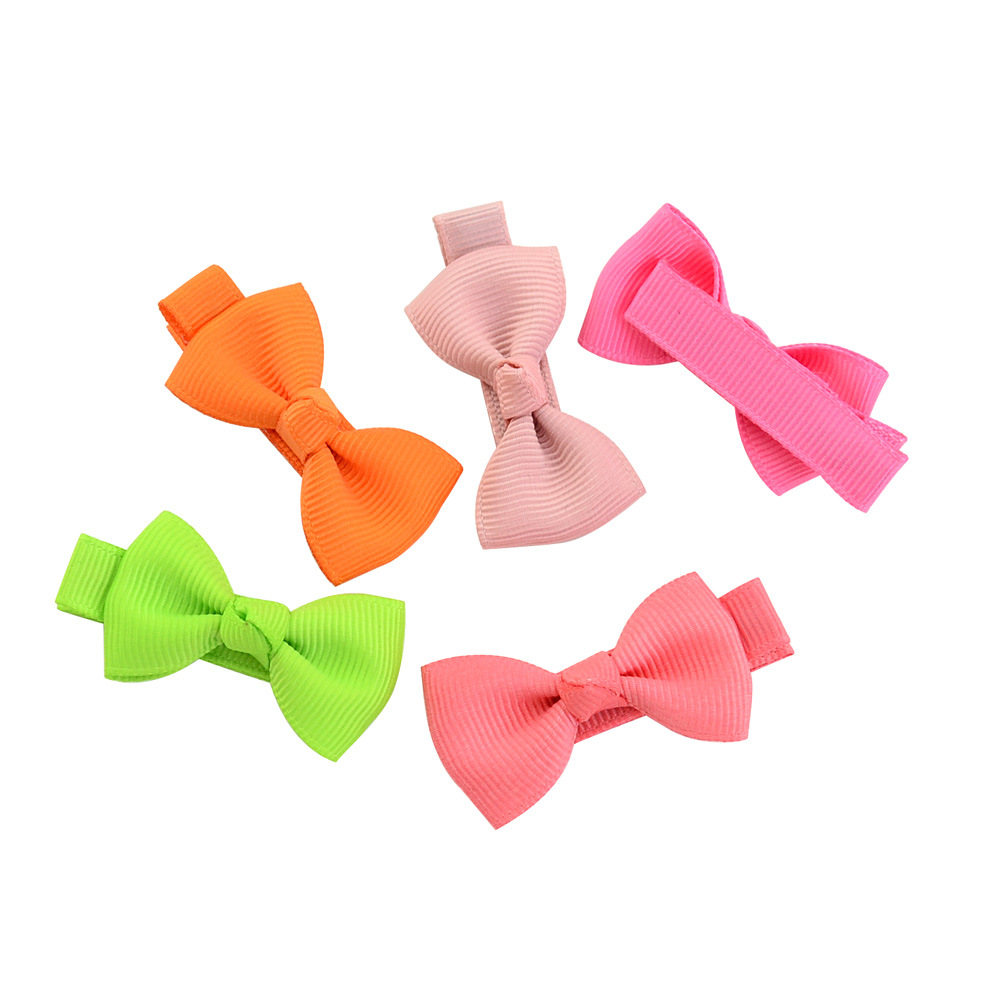 New Children's Hair Accessories 20 Colors Handmade Cute Bow Ribbon Hairpin display picture 2