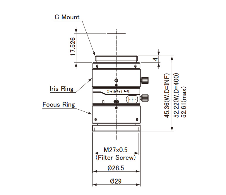 Moritex茉丽特 ML-M MP5系列 ML-M5028MP5工业镜头