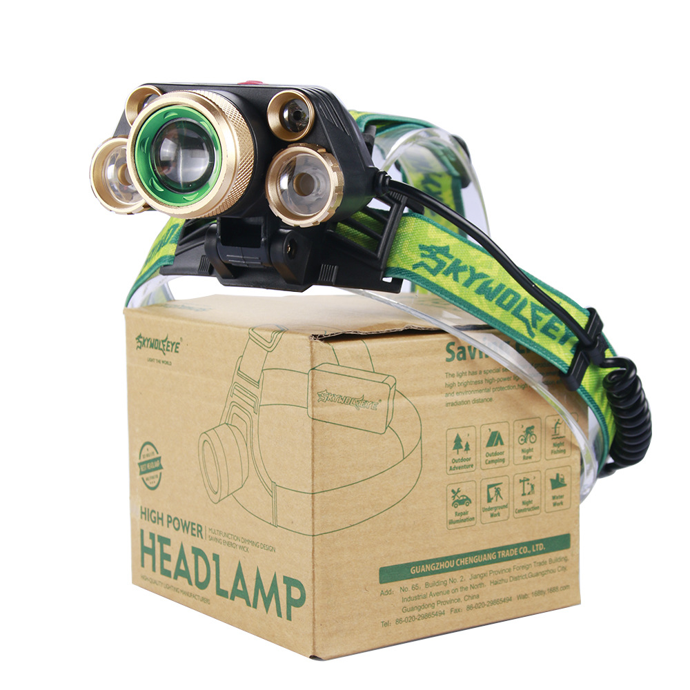 天狼眼SKYWOLFEYE F603铝合金强光LED头灯 旋转调焦18650可充电|ru