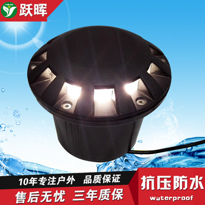 戶外防水LED埋地燈3W6W9W12W側面透光地埋燈廣場公園草坪投射燈