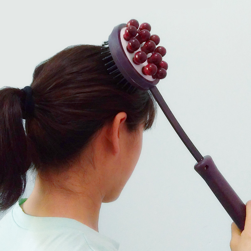 Wooden handhold 108 Knock back the hammer Telescoping Ask for help back Massage Hammer Old music Health gifts