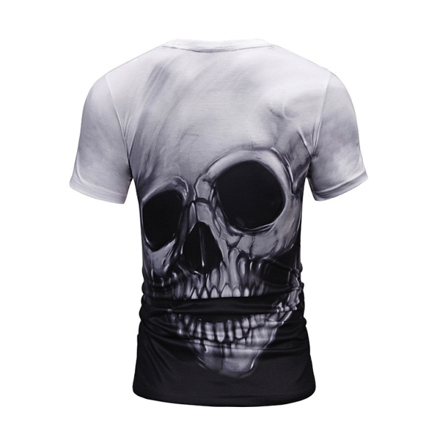 Summer New Street Hip-hop Skull Printed T-shirt 3D Short Sleeve 