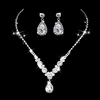 Foreign Trade Jewelry Set Bride's Wedding Drilling Diamond Stone Angel Tears Drop Barlier Ear Flows 501