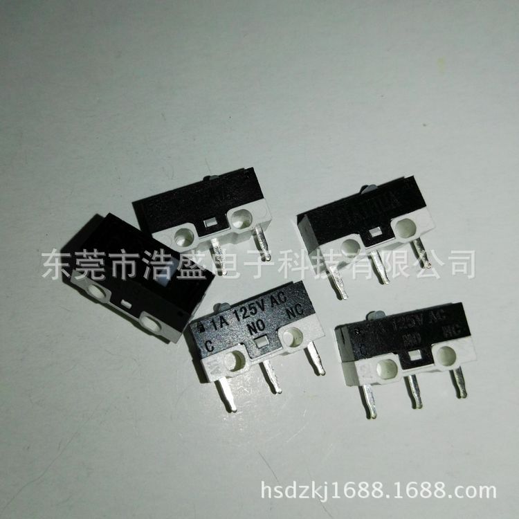 厂家生产微动开关1A125V不带弹片TIAIHUA WK1-01黑白色鼠标开关