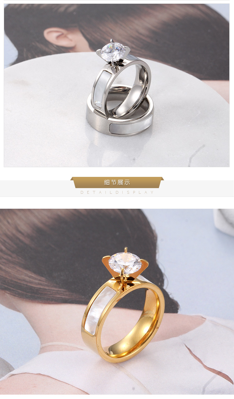 Acero Titanio Chapados en oro de 18k Estilo Simple Diamante Flor display picture 3