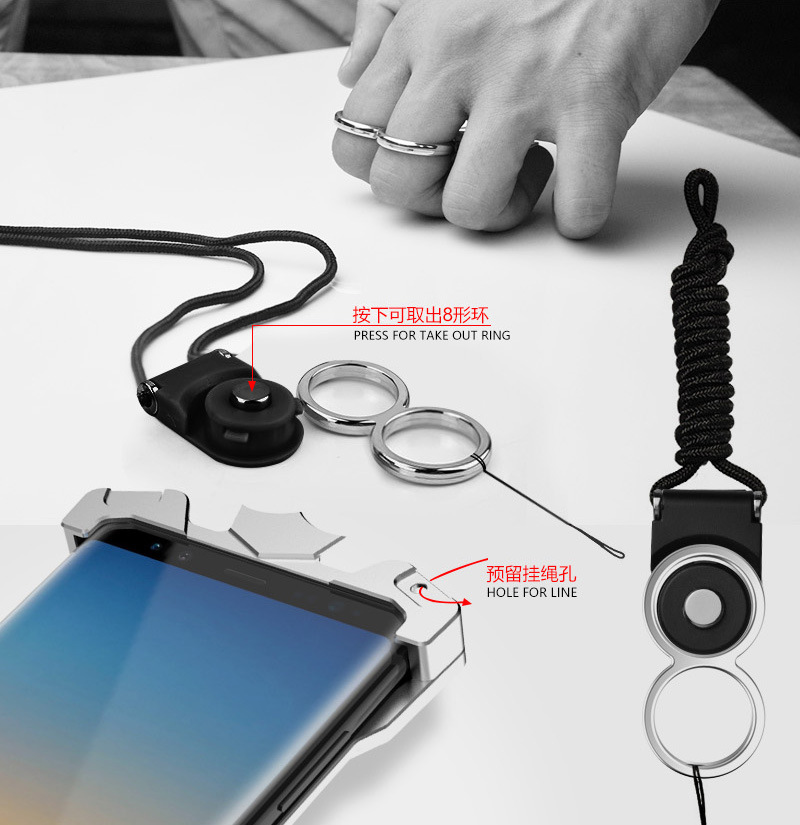 SIMON THOR Magnetic Bracket Aviation Aluminum Alloy Shockproof Armor Metal Case Cover for Samsung Galaxy Note 8