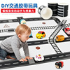 Parking, road hair band, design toy railed, car, train, handmade