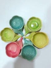 高档泰式梅花精油碟 巴厘岛spa碗/碟 陶瓷精油碟