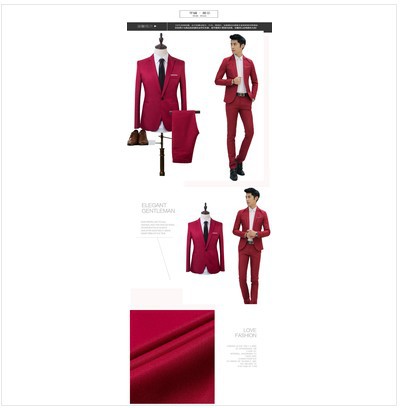 1 2022 Spring And Autumn Men's Set Korean Version Slim Fit Youth Jacket Fashion Groomsman Suit Wholesale_voghion.com