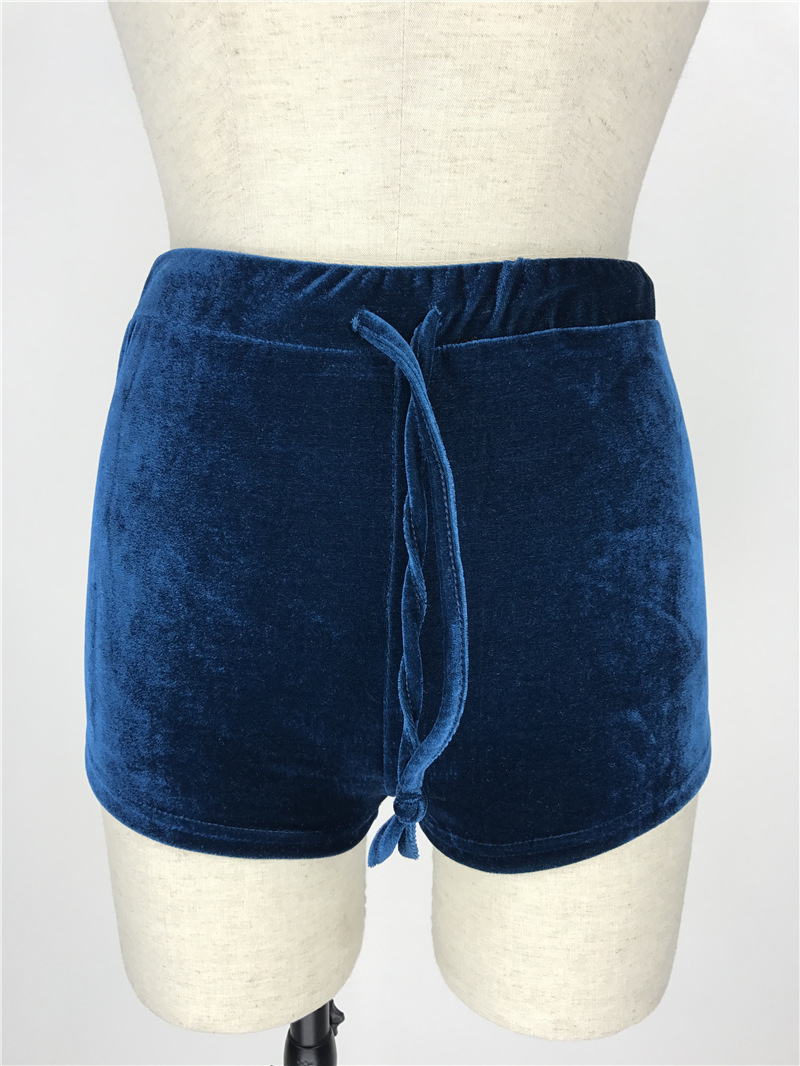 tight fit velvet shorts  NSLM29558