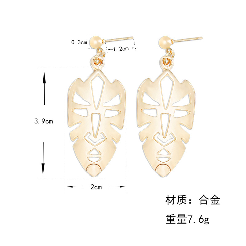 European And American Hot Earrings Personalized Face Mask Earrings Facial Makeup Earrings Exaggerated Punk Female Earrings Ear Studs Earrings display picture 1