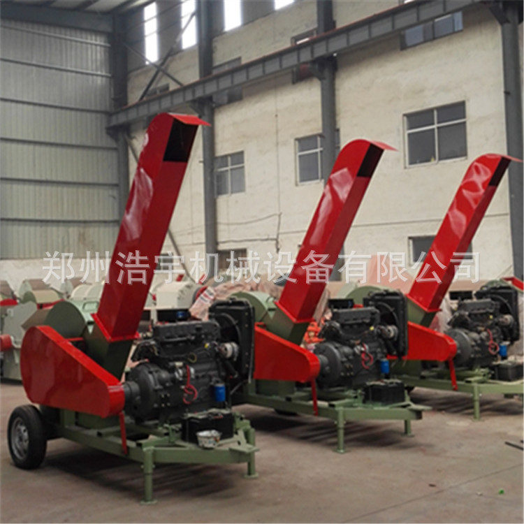 柴油机移动木材切片机 移动式树枝切片机 木材削片机