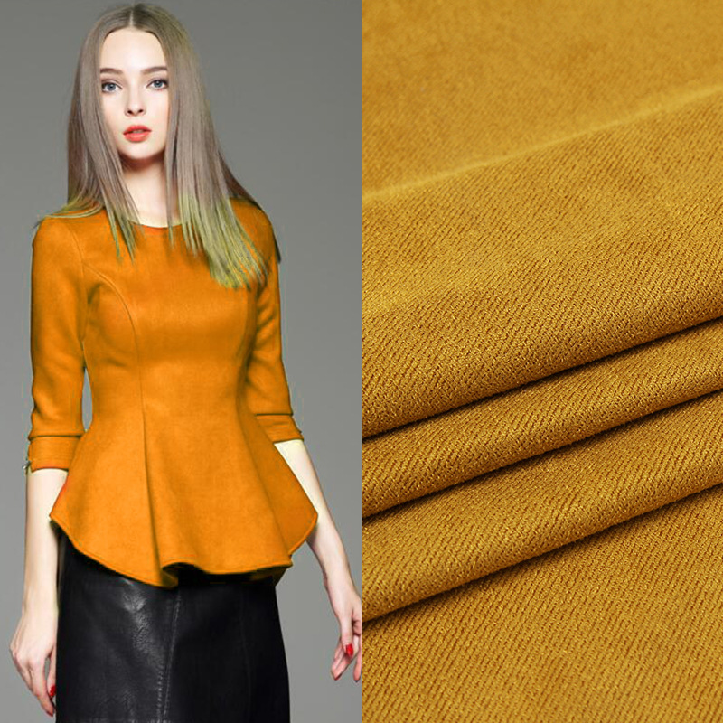 360g密丝绒秋冬加厚斜纹麂皮绒布 仿灯芯绒 鞋帽女装时装面料