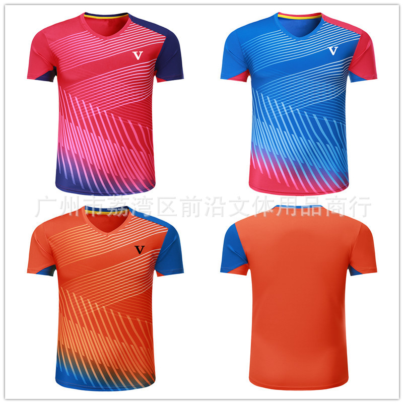 new pattern Couples dress Athletic Wear T-shirts Short sleeved Men and women Quick-drying material badminton Game service jacket 3073