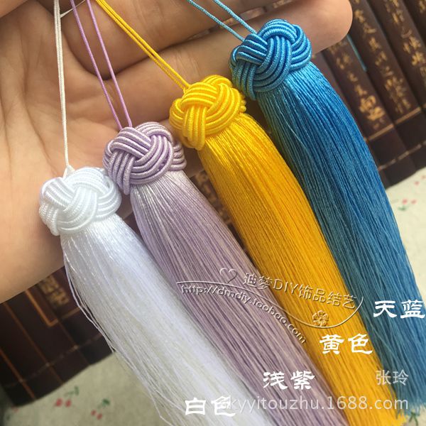手工中国结挂件冰丝流苏 汽车挂件流苏穗子批发 工艺挂饰吊穗