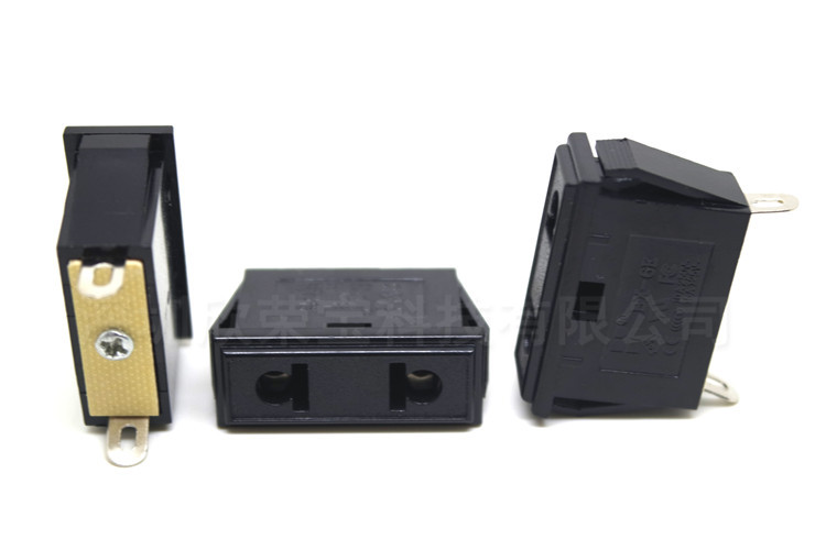 AC电源插座 国标/欧规接插孔6E卡入式工业连接器母座环保全铜阻燃