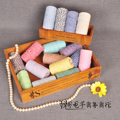 廠家直銷100米雙色純棉棉繩新款服裝輔料DIY手工編織棉線裝飾棉繩