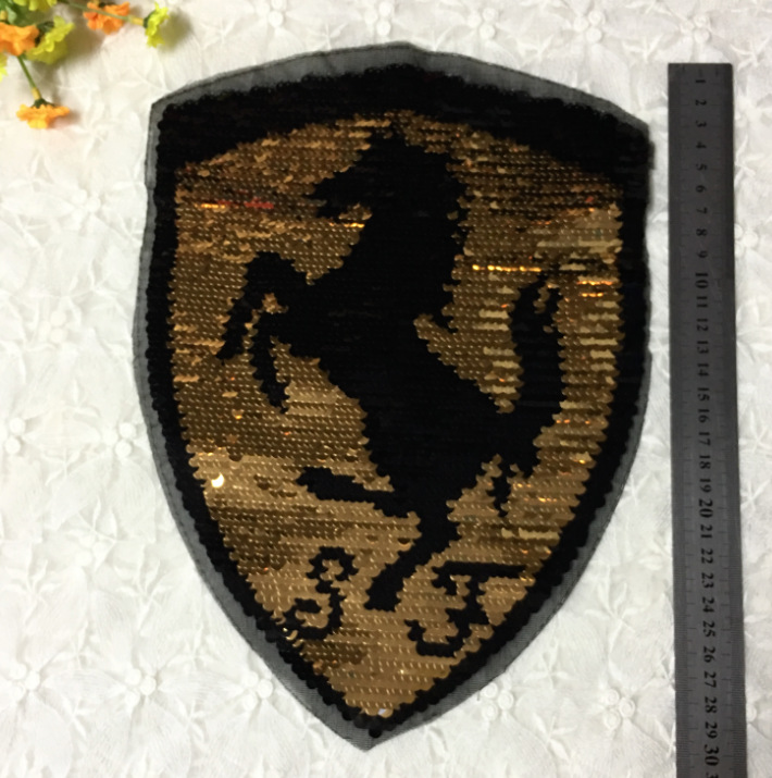 Robot And Horse Turning Rectangular Sequin Cloth Patch Clothes Patch Patch Clothing Accessories Sequin Cloth Patch display picture 4