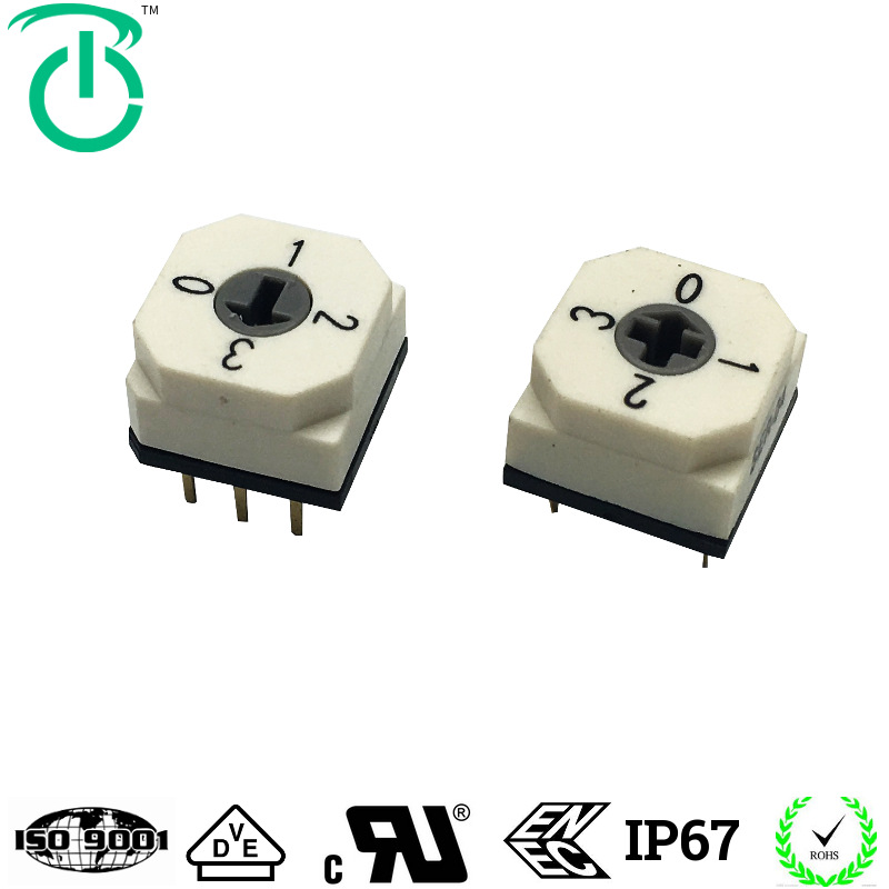 厂家供应优良品质10*10贴片4档无柄照明模块用档位旋转编码开关