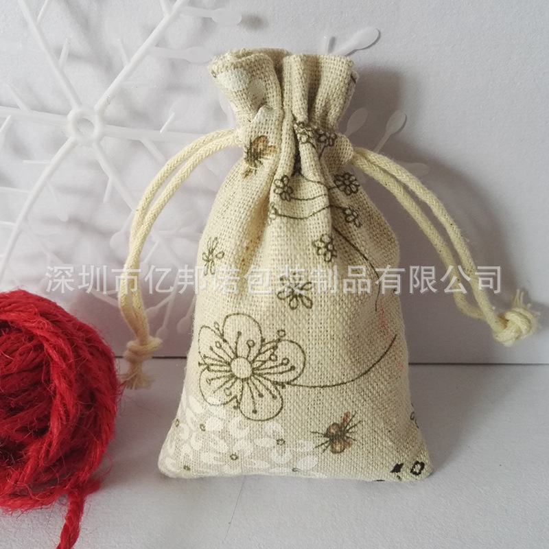 厂家销售 棉麻束口抽绳袋 拉绳麻布袋 束口酒袋包装袋批发 礼品袋