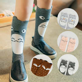 儿童袜子批发 童袜韩国新款创意卡通棉宝宝中筒袜 狐狸棉袜